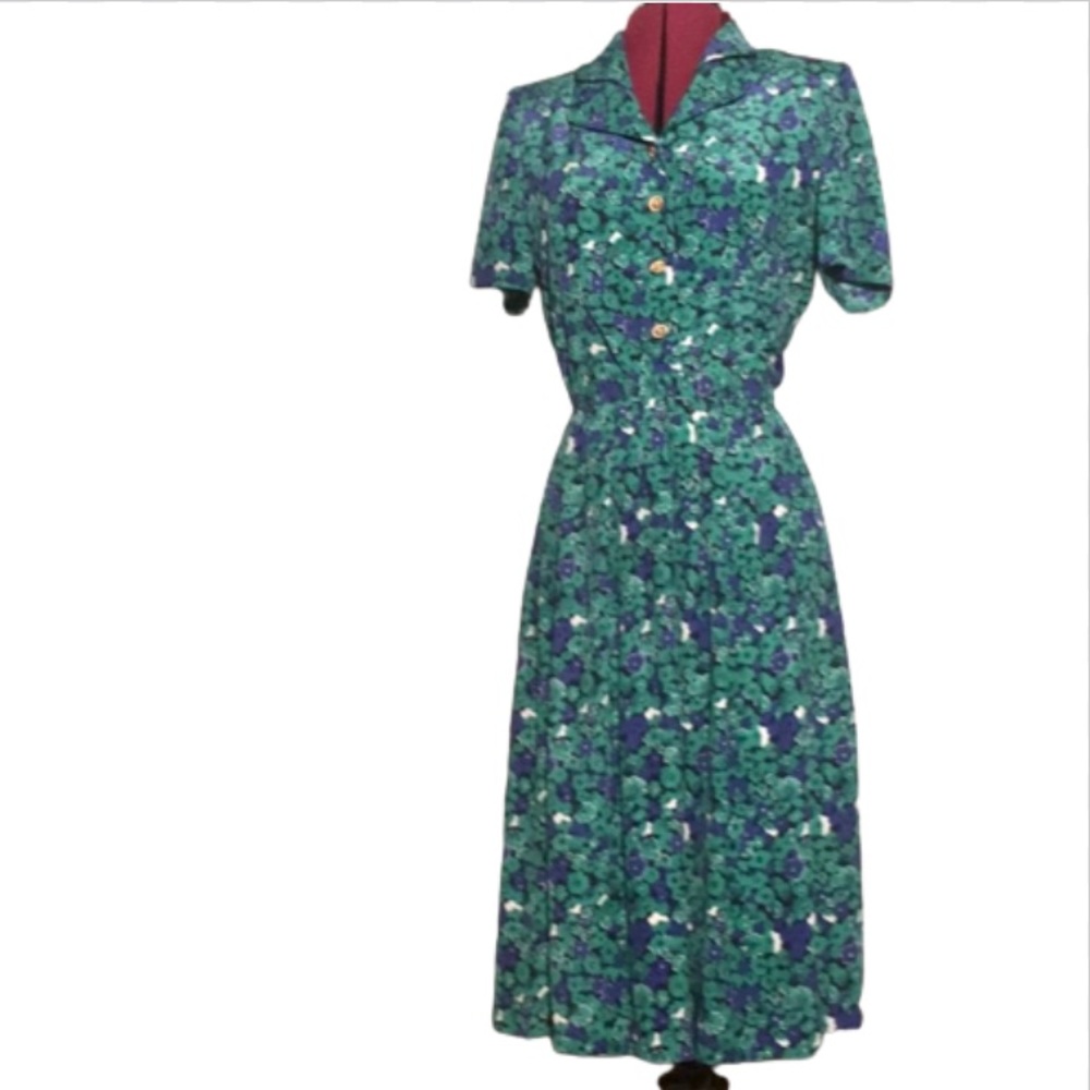 Vintage Leslie Fay Floral Skirt Set